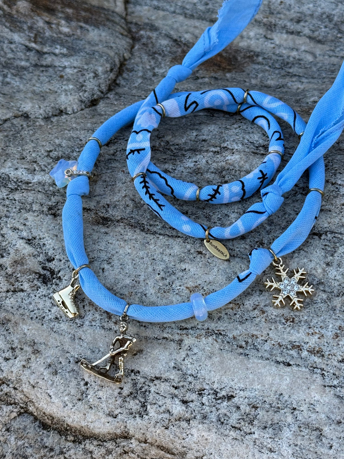 RIVALRY // Baby Blue Color Handmade Bandana Necklace