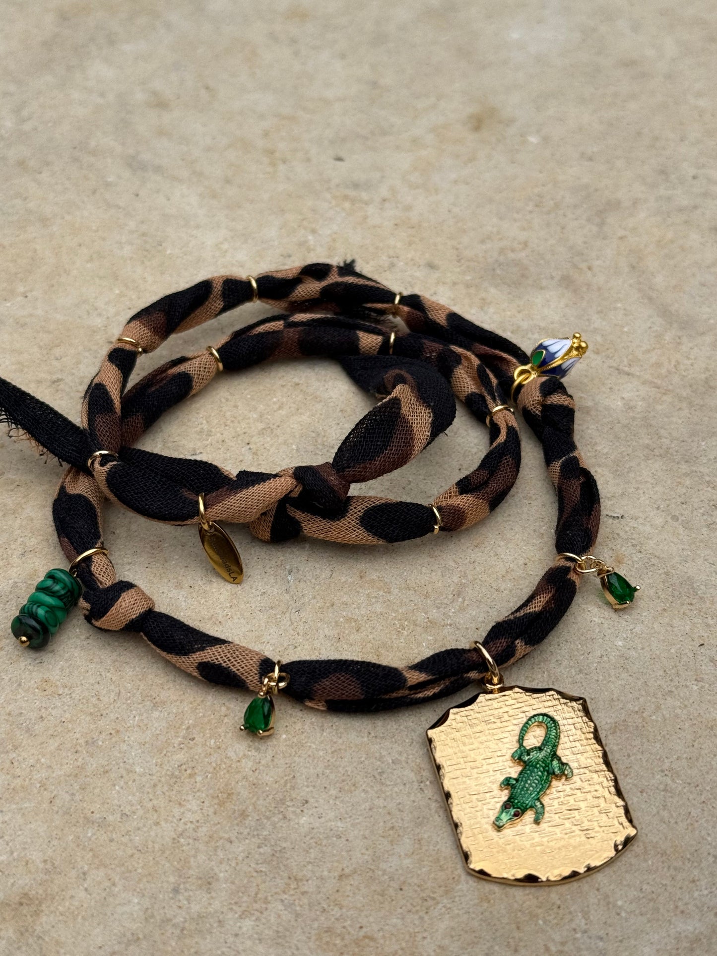 SOBEK // Cheetah Print Handmade Bandana Necklace