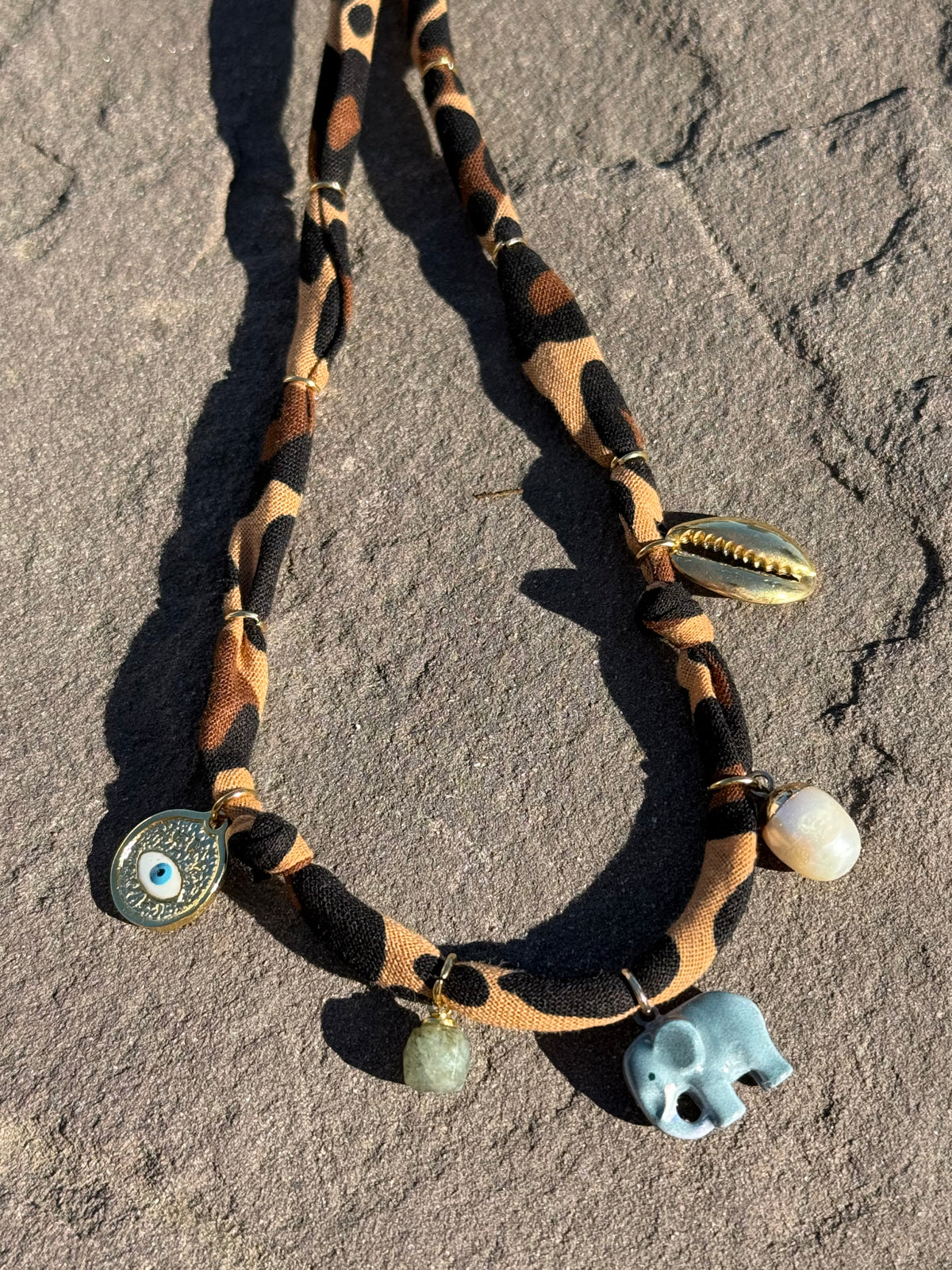 ELEPHANT // Cheetah Print Handmade Bandana Necklace