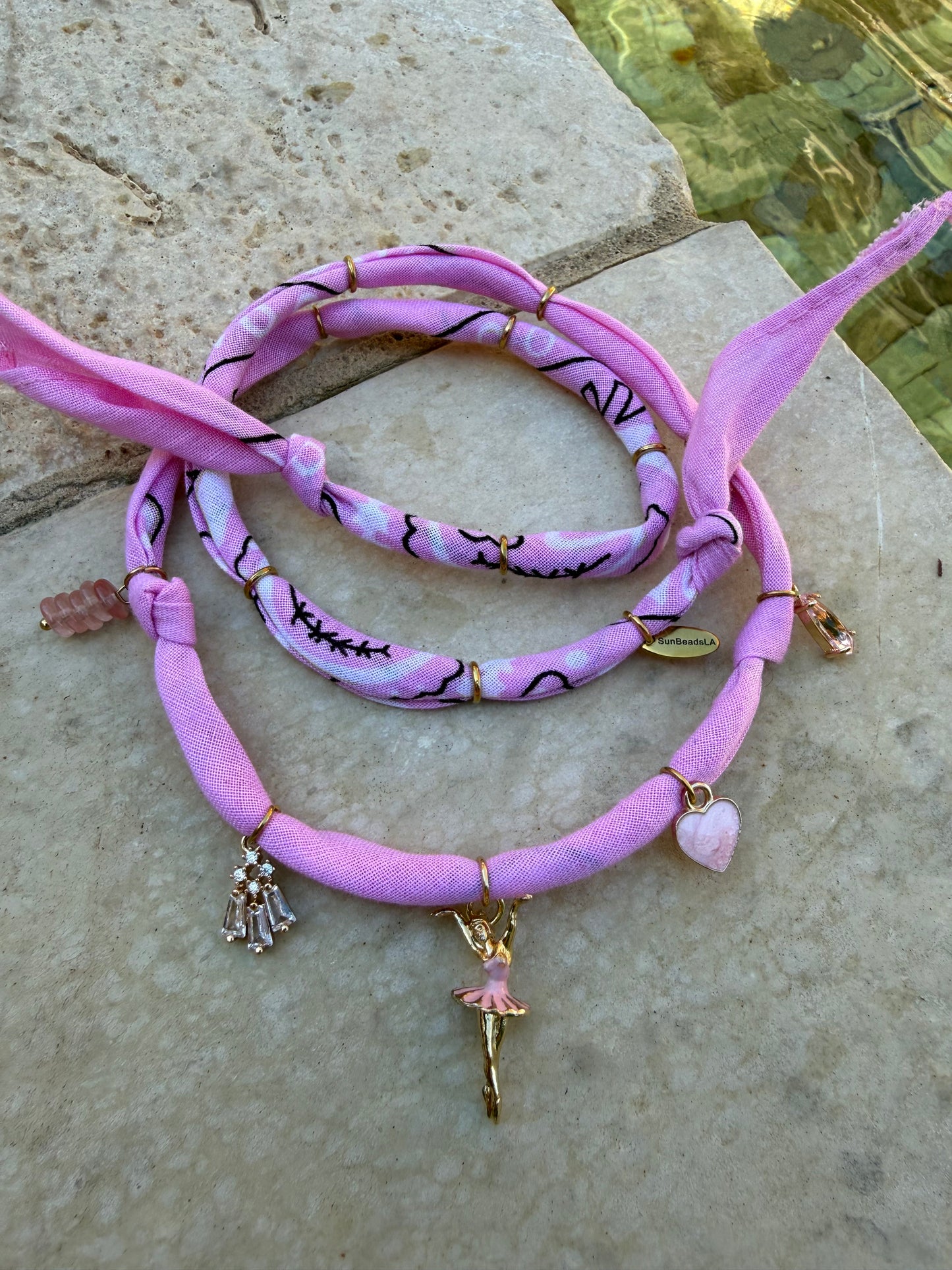 ARIA // Pink Handmade Bandana Necklace