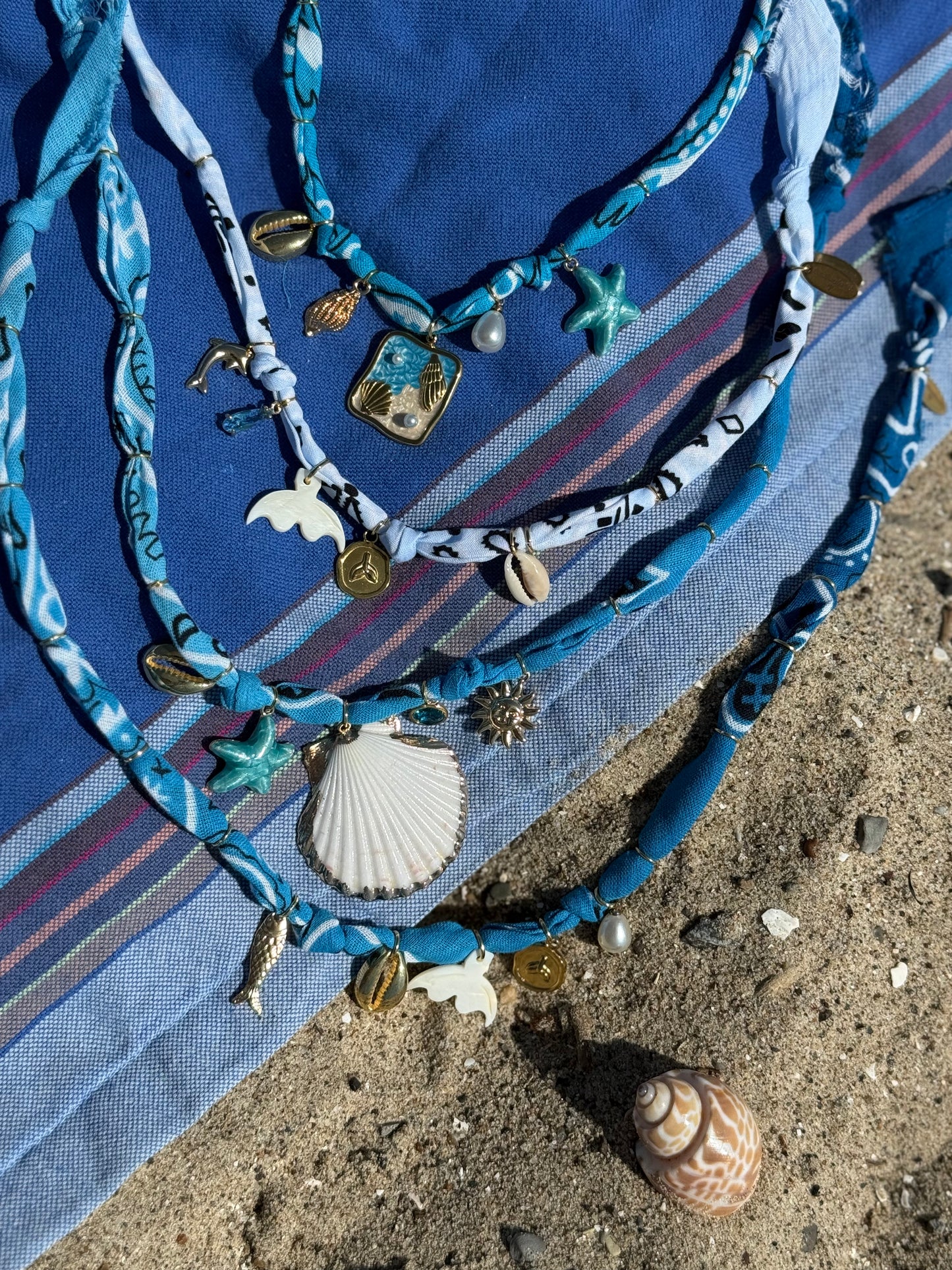 MARIN SCENE // Blue Handmade Bandana Necklace