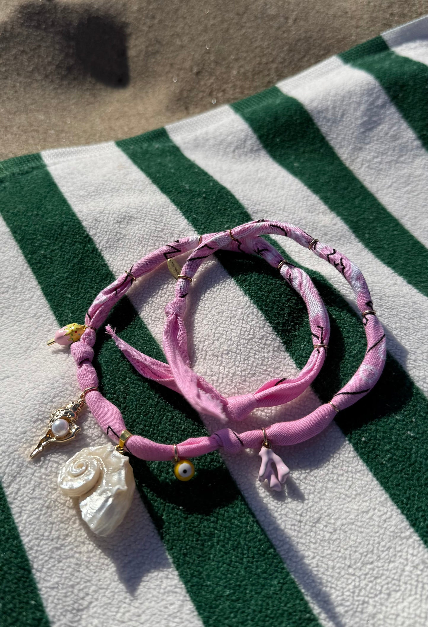 BERRY VANILLA // Light Pink Handmade Bandana Necklace