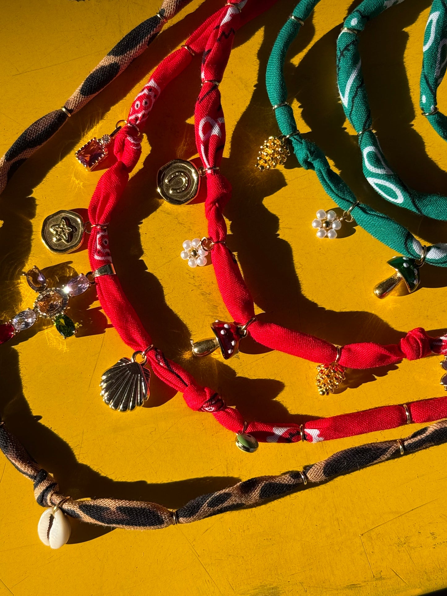 AMANITA GREEN // Forest Green Handmade Bandana Necklace