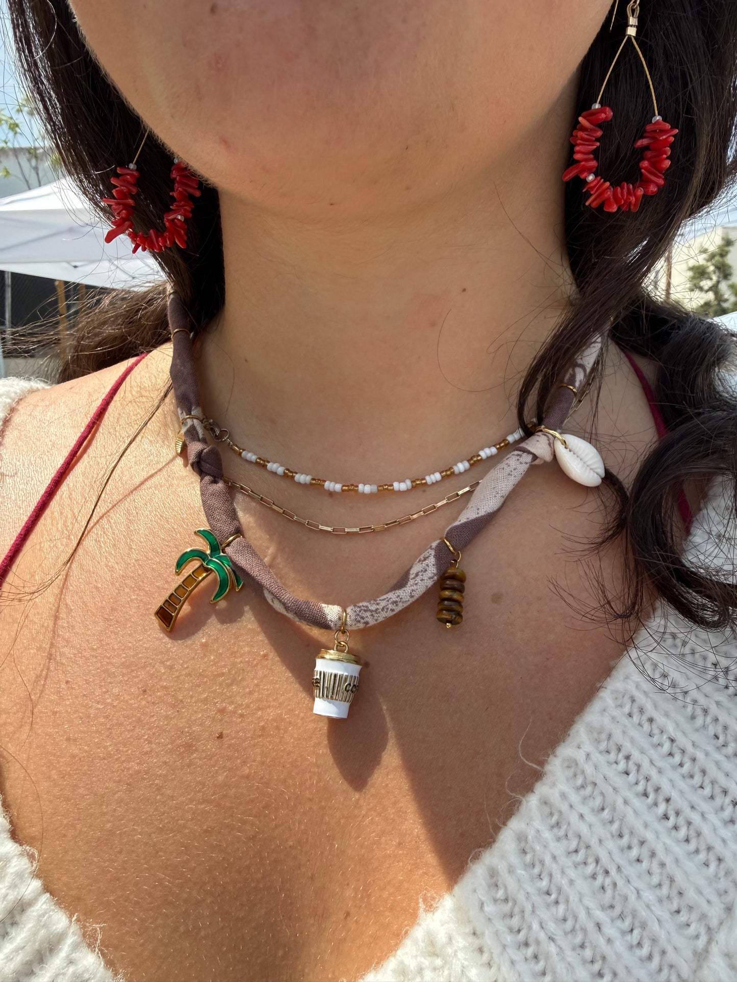 MOCHA // Brown Handmade Bandana Necklace