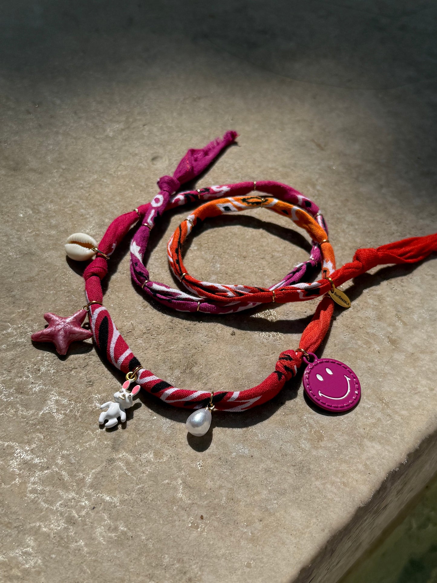 LAPIN CRETIN // Gradient Red & Purple Handmade Bandana Necklace