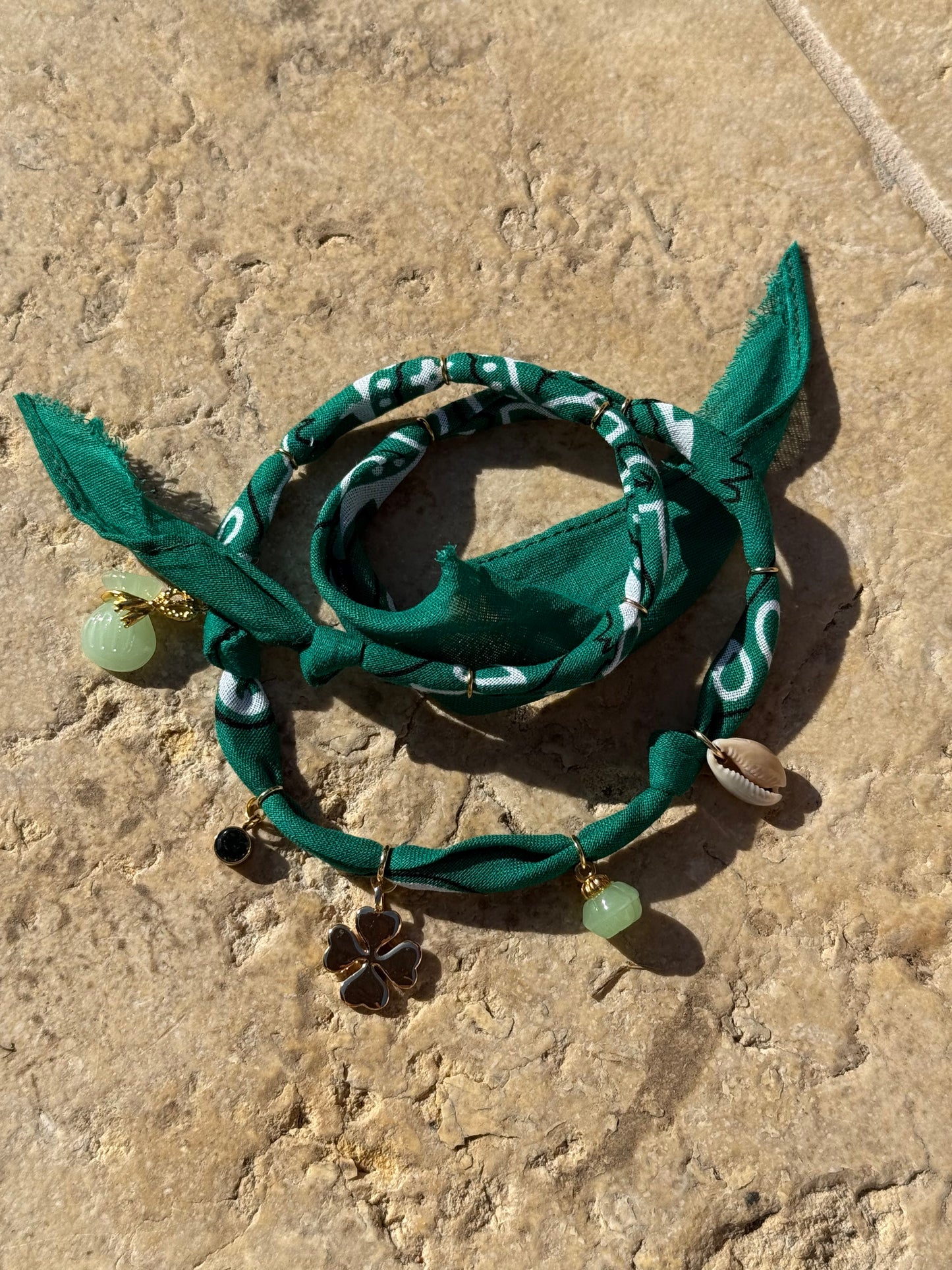 LUCKY CLOVER // Green Forest Handmade Bandana Necklace