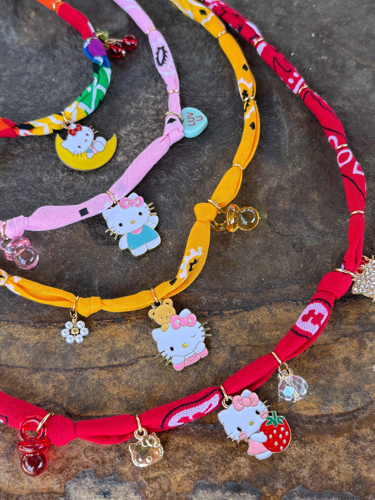 KIDS KITTY // Rainbow Handmade Bandana Necklace
