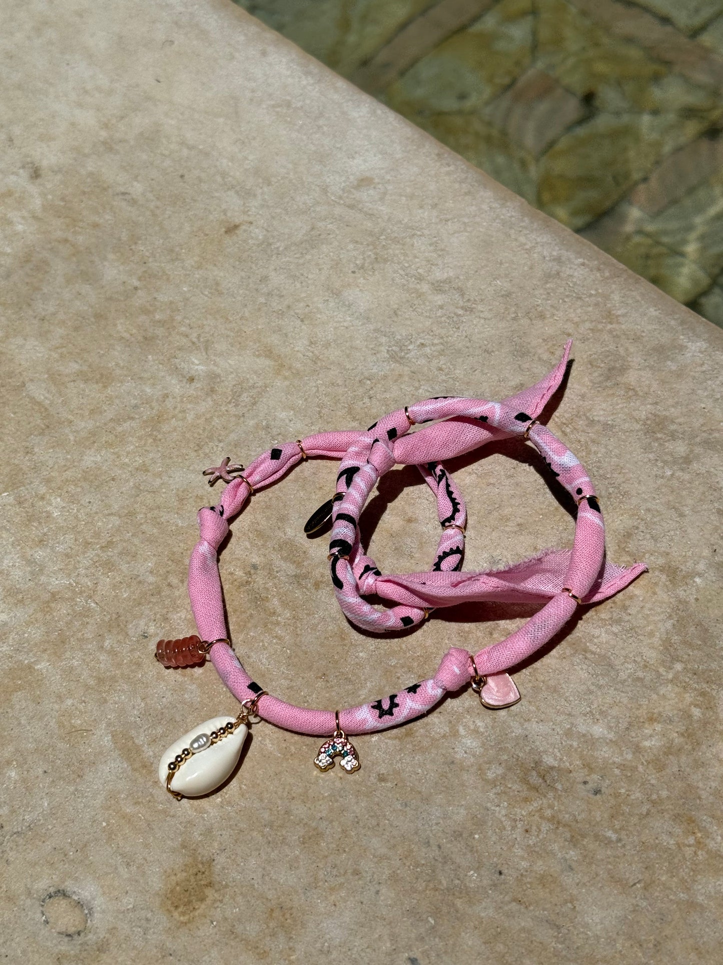 DREAM // Cotton Candy Pink Handmade Bandana Necklace