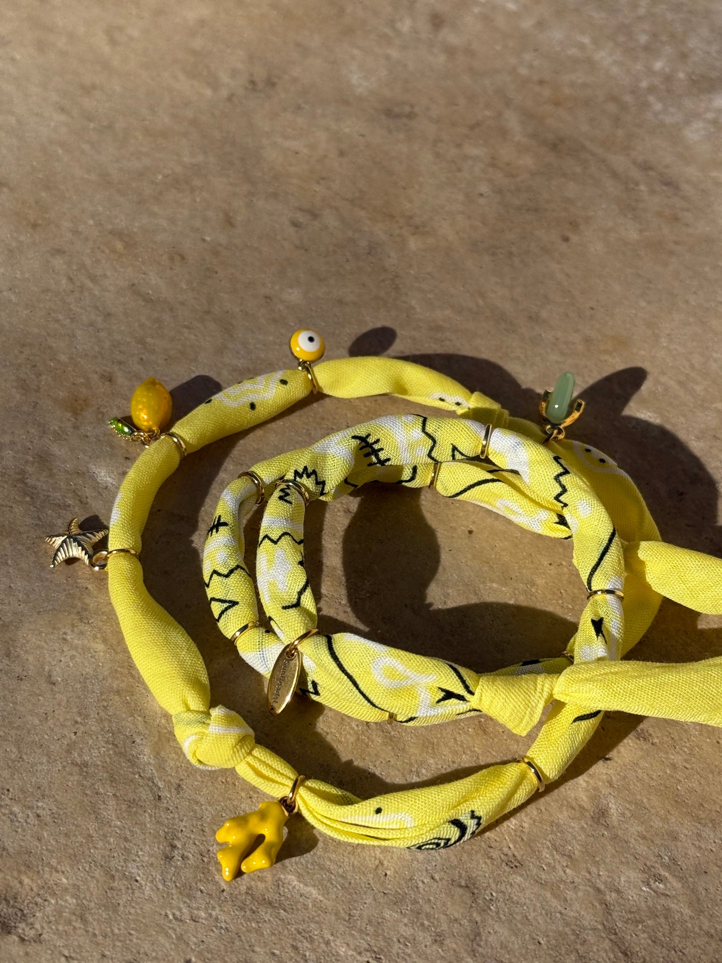 SQUEEZE ME // Lemon Yellow Handmade Bandana Necklace