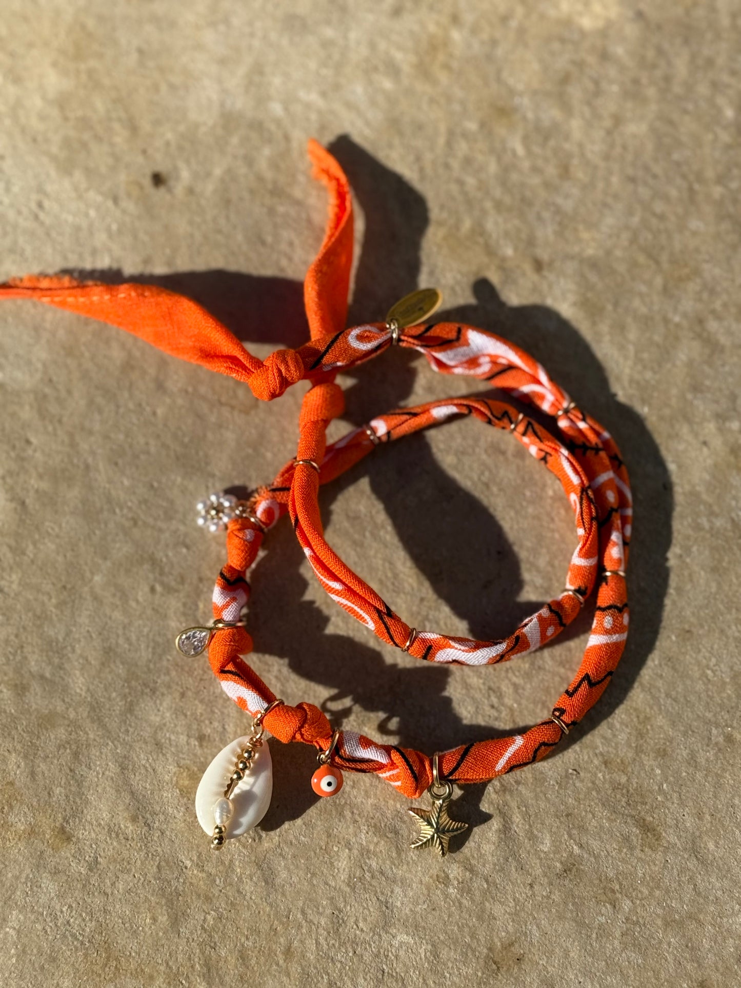 VITAMINE SEA // Orange Handmade Bandana Necklace