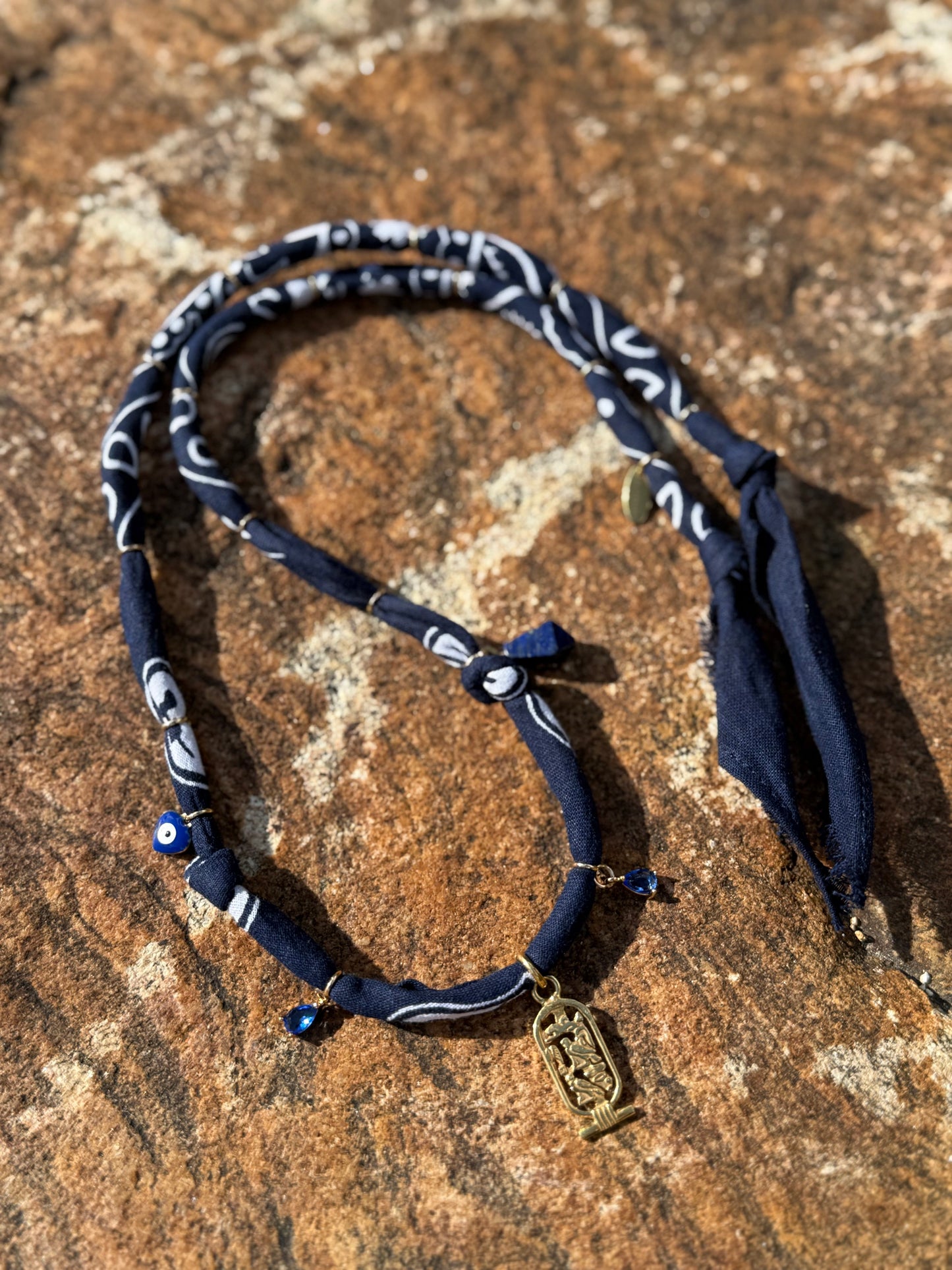 CARTOUCHE // Marin Blue Handmade Bandana Necklace