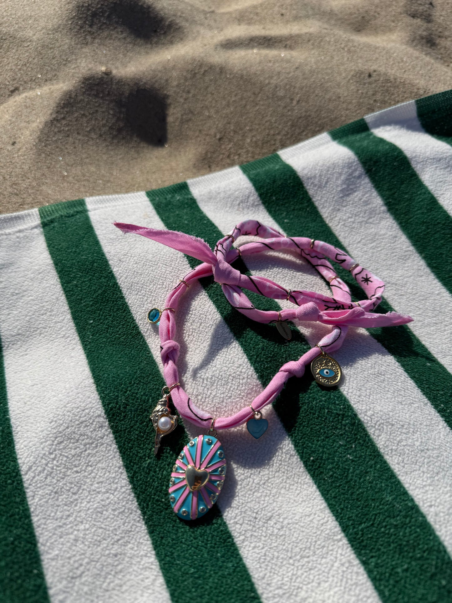 MANHATTAN BEACH DREAM // Light Pink Handmade Bandana Necklace