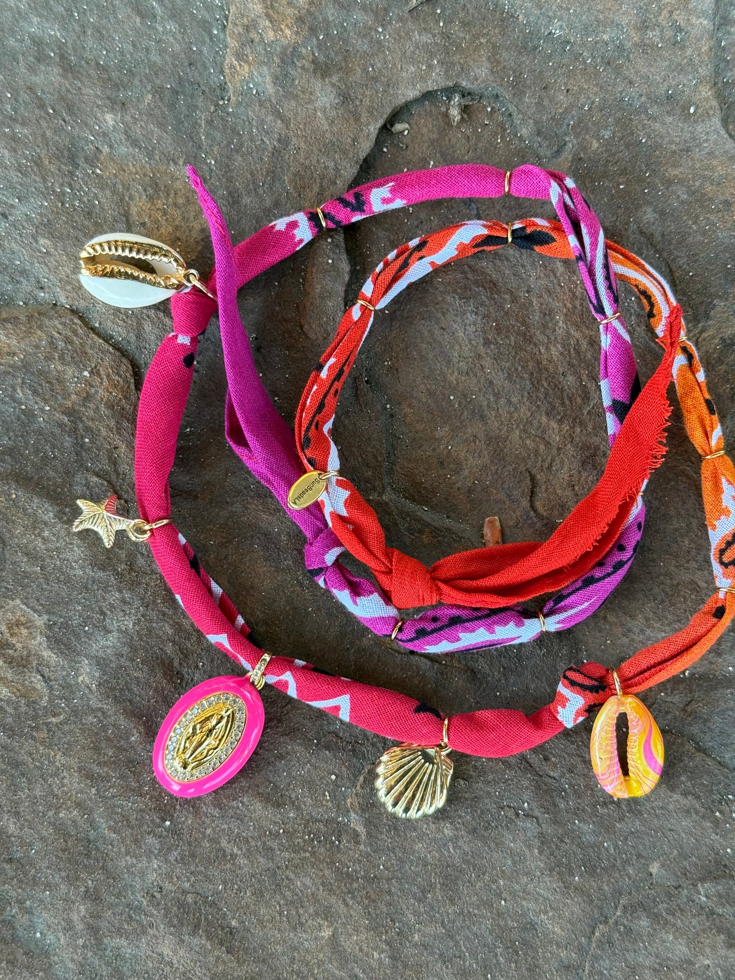 DISCO MADONA // Gradient Purple to Red Handmade Bandana Necklace