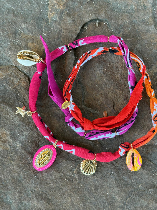 DISCO MADONA // Gradient Purple to Red Handmade Bandana Necklace