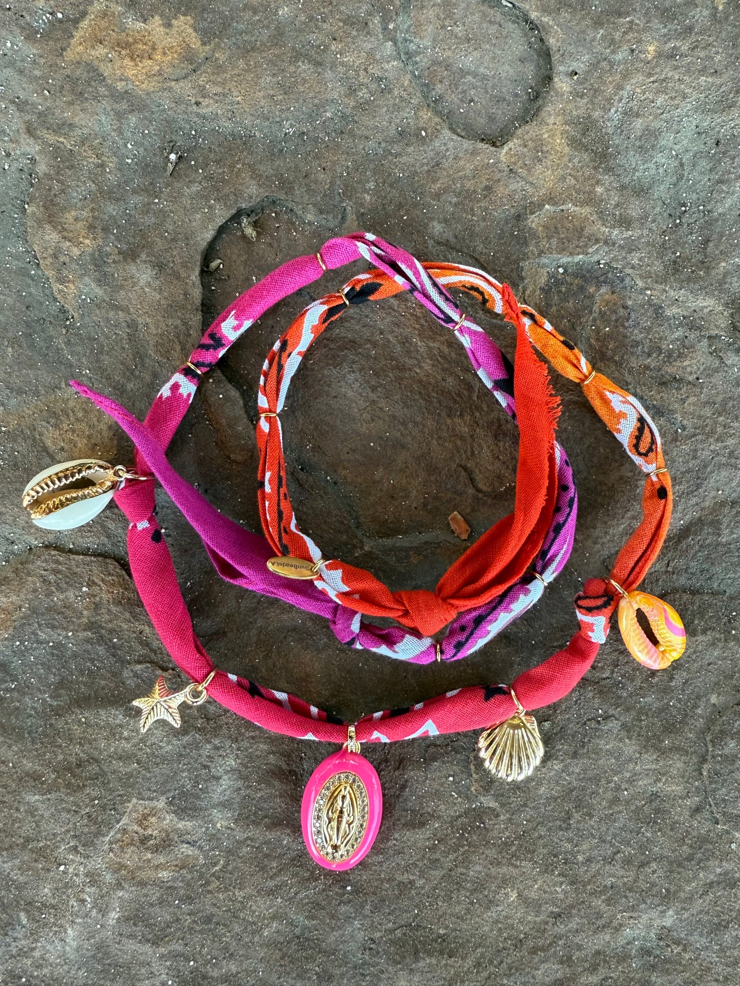 DISCO MADONA // Gradient Purple to Red Handmade Bandana Necklace