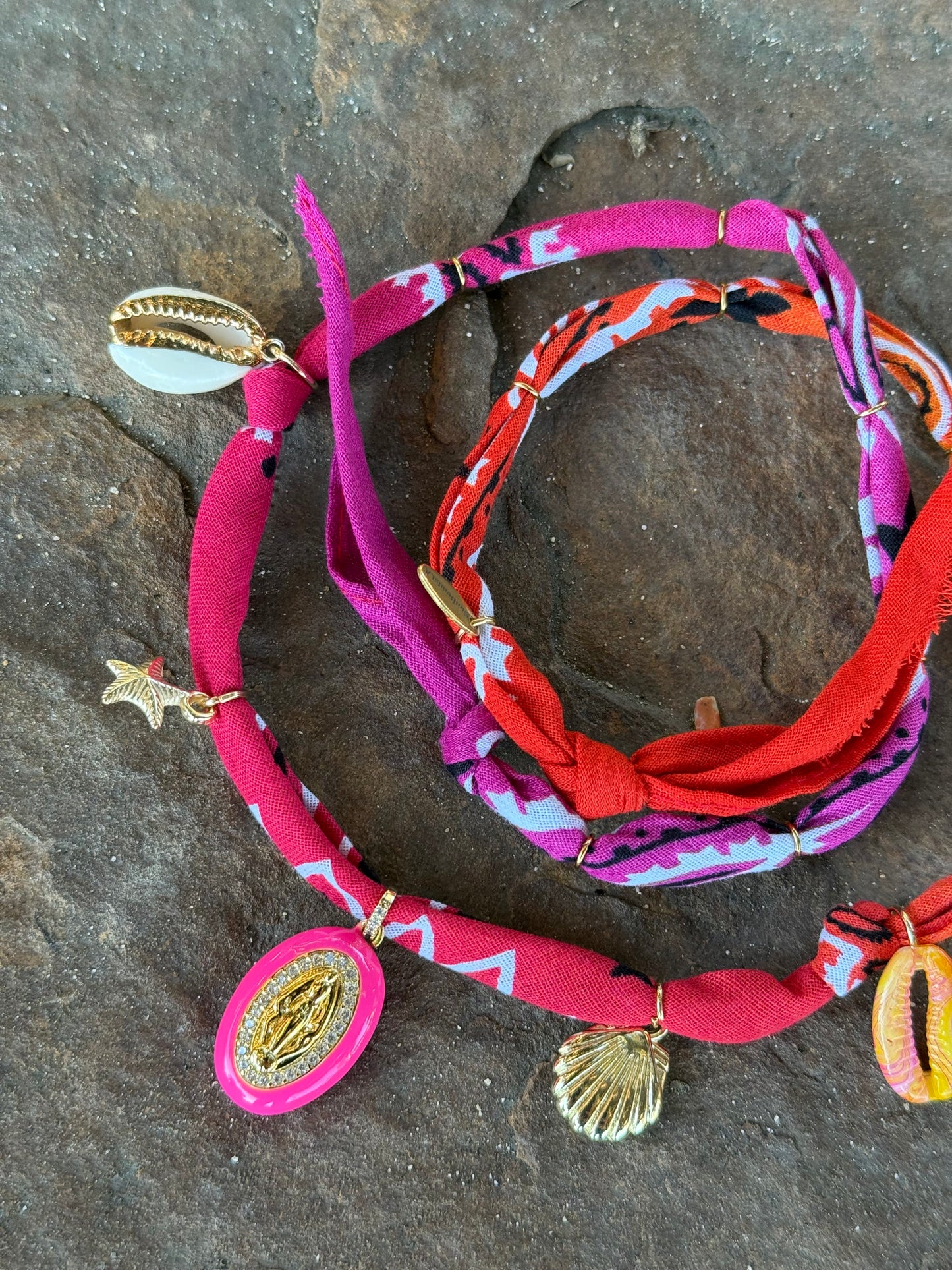 DISCO MADONA // Gradient Purple to Red Handmade Bandana Necklace