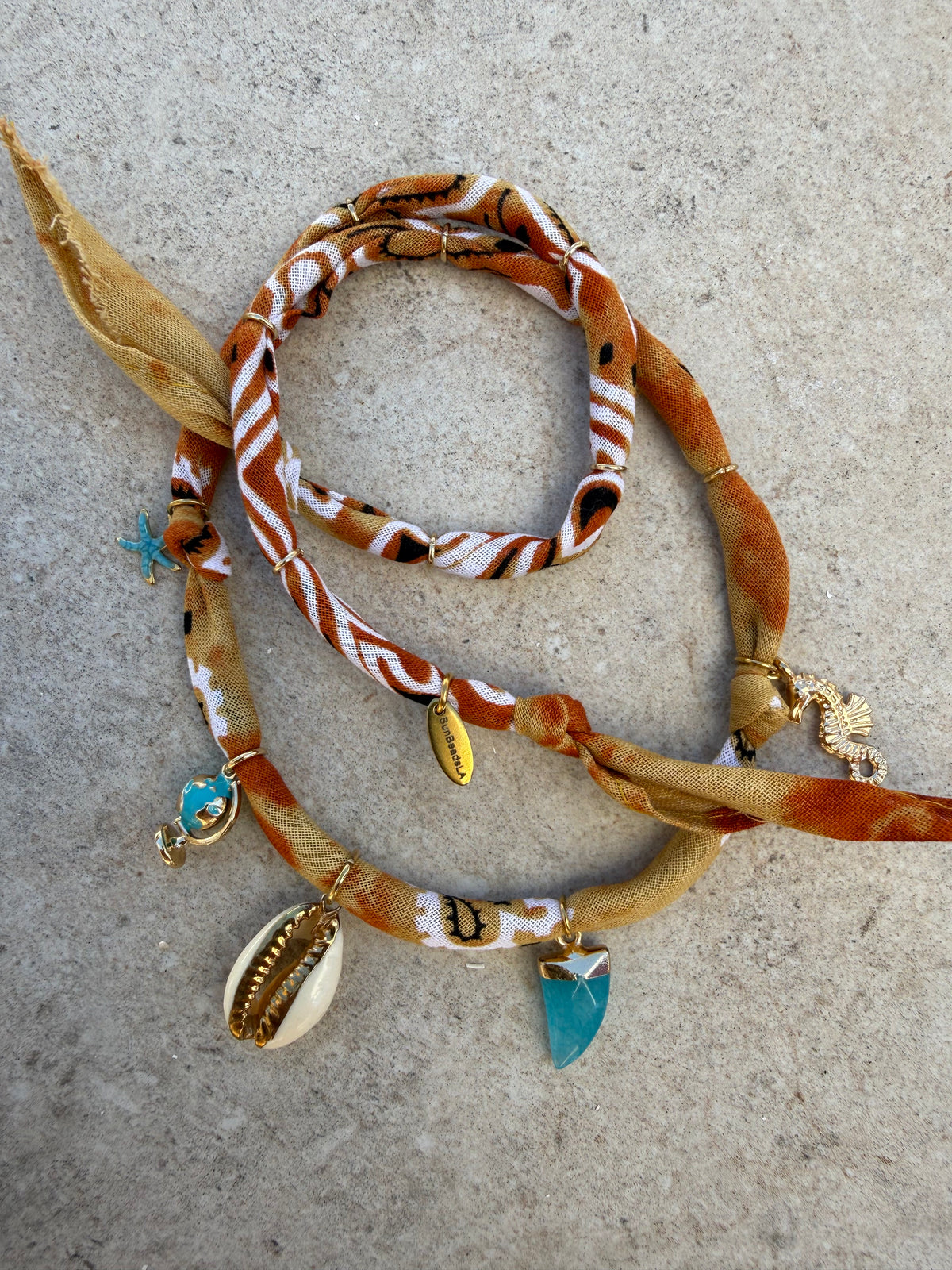 TOUR DU MONDE // Rust Tie Dye Handmade Bandana Necklace