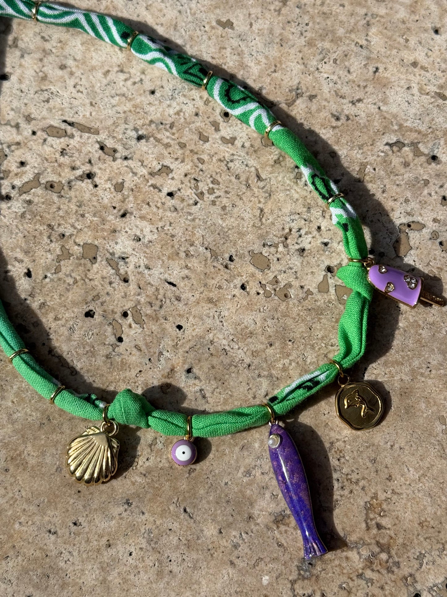 PURPLE FISH // Gradient Handmade Bandana Necklace