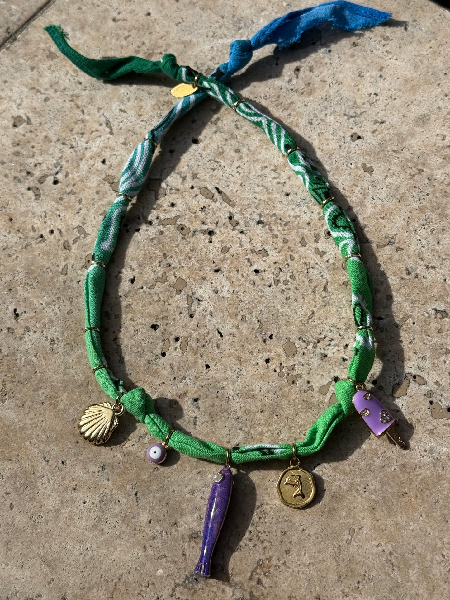 PURPLE FISH // Gradient Handmade Bandana Necklace