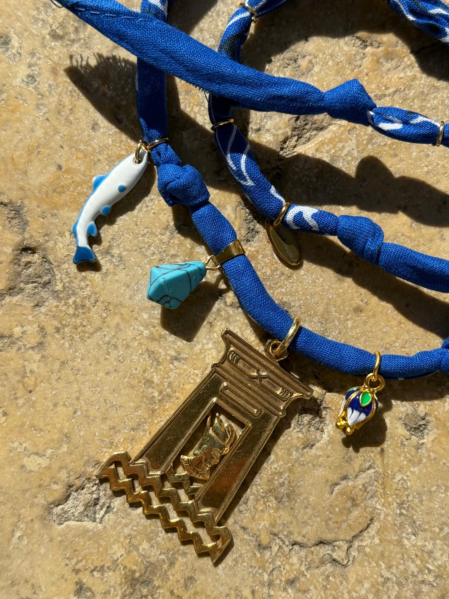 𓉔𓂋𓈗 // Royal Blue Handmade Bandana Necklace