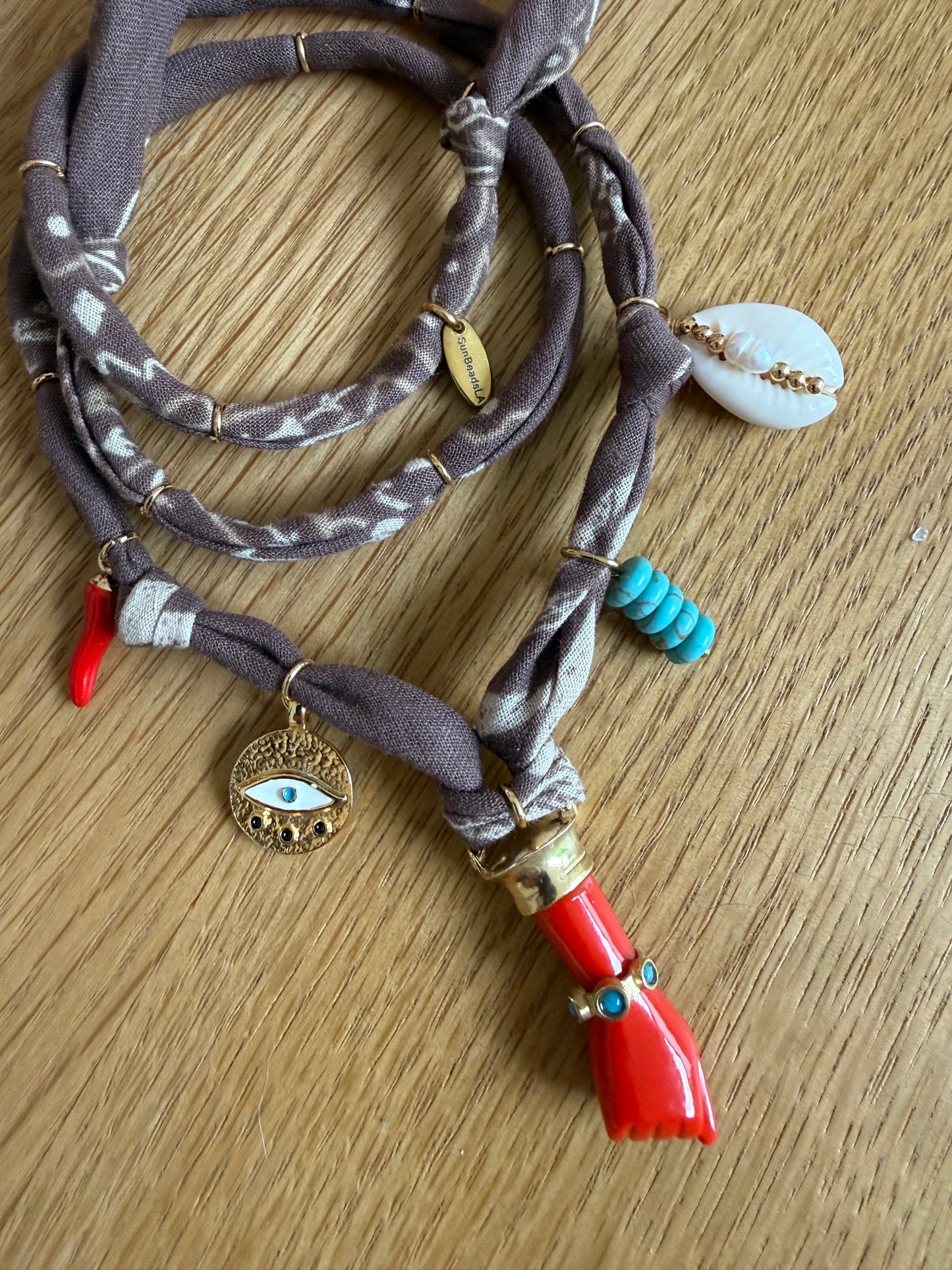 FATMA // Choco Brown Handmade Bandana Necklace