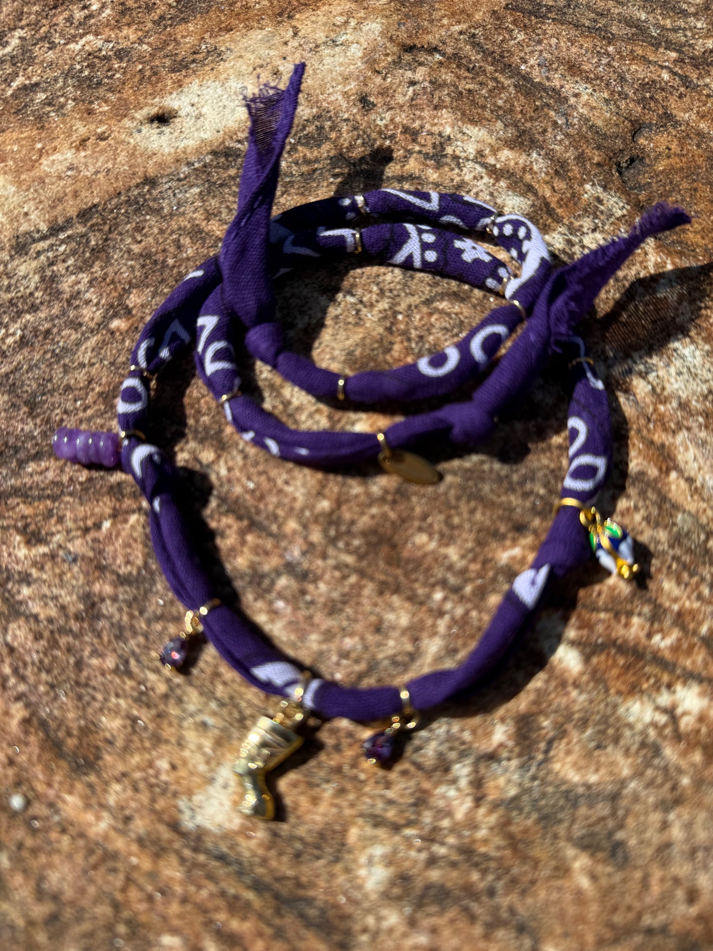 NEFERTITI // Purple Handmade Bandana Necklace