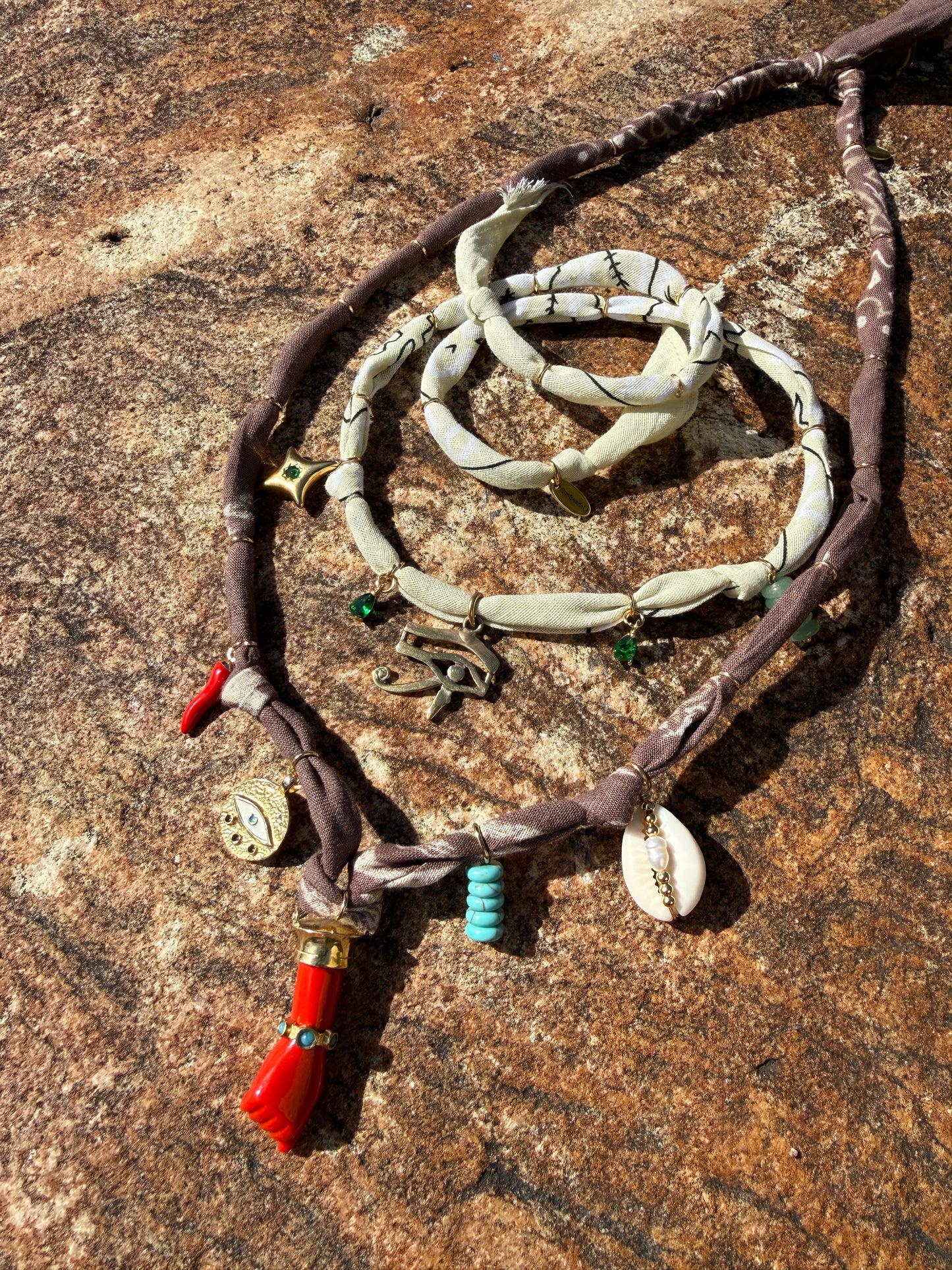 FATMA // Choco Brown Handmade Bandana Necklace