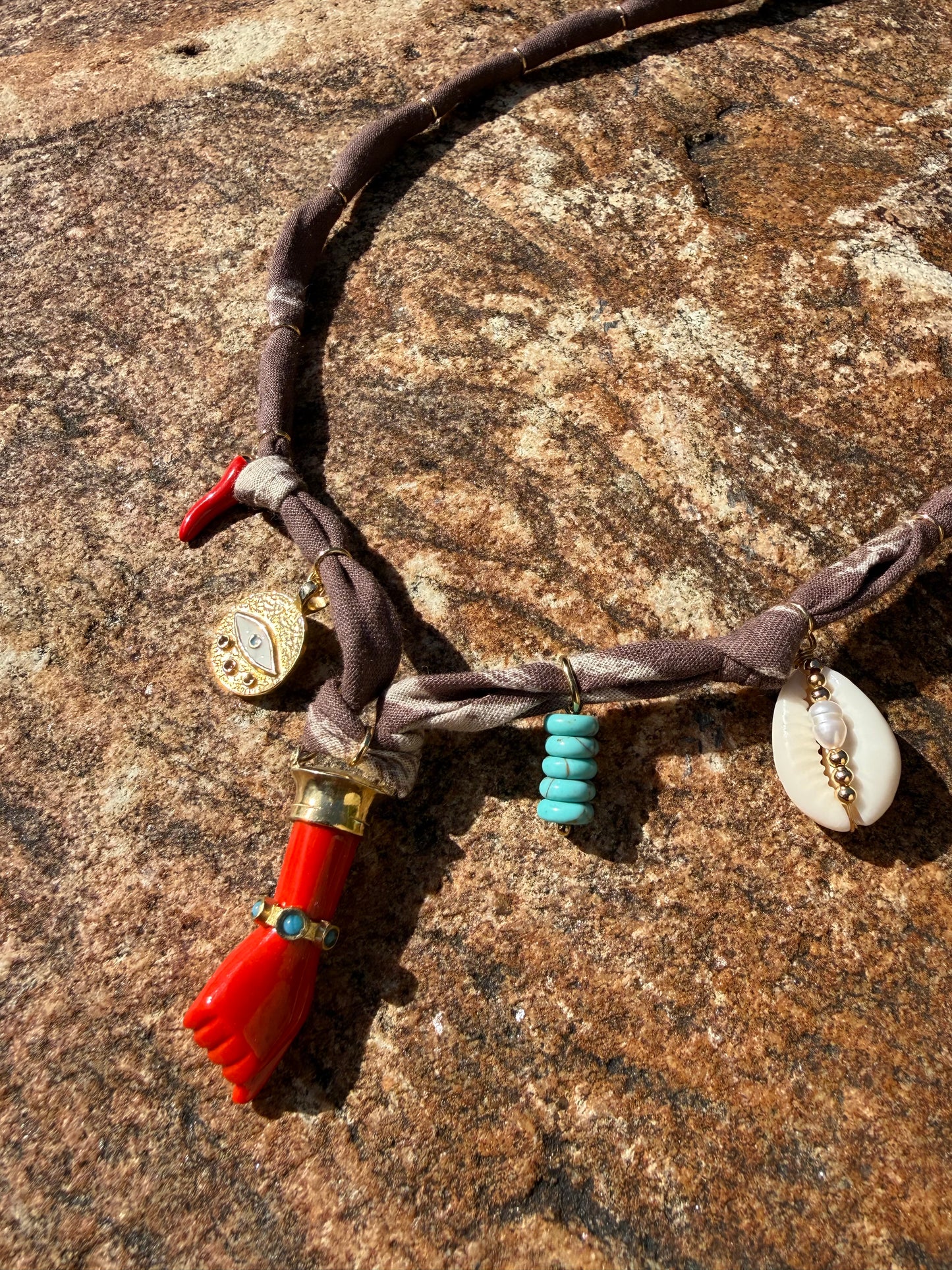 FATMA // Choco Brown Handmade Bandana Necklace