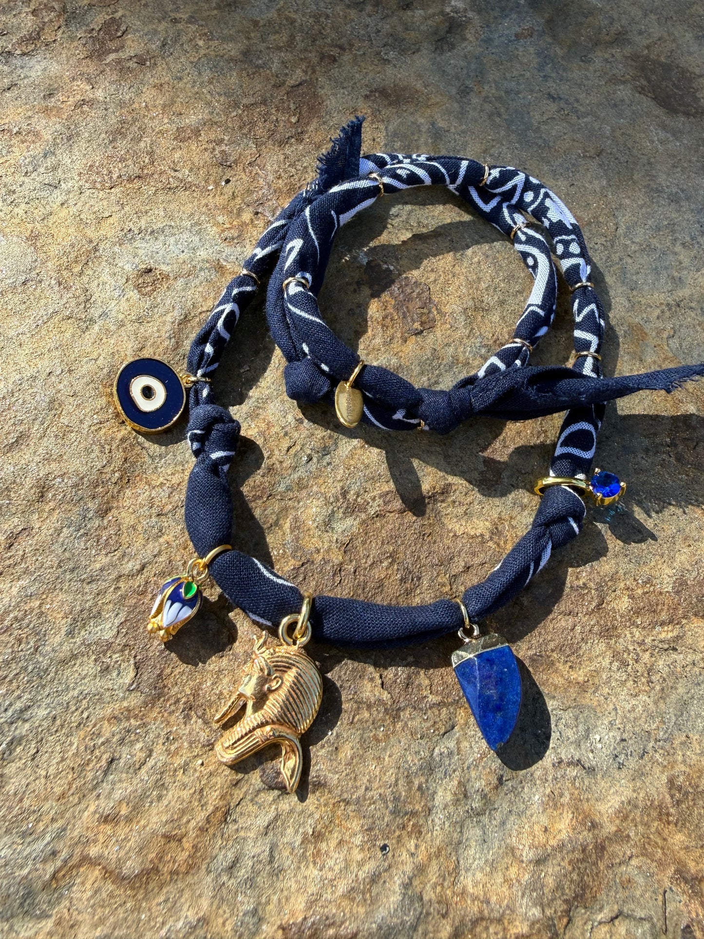 BLUE PHARAOH // Marine Blue Handmade Bandana Necklace