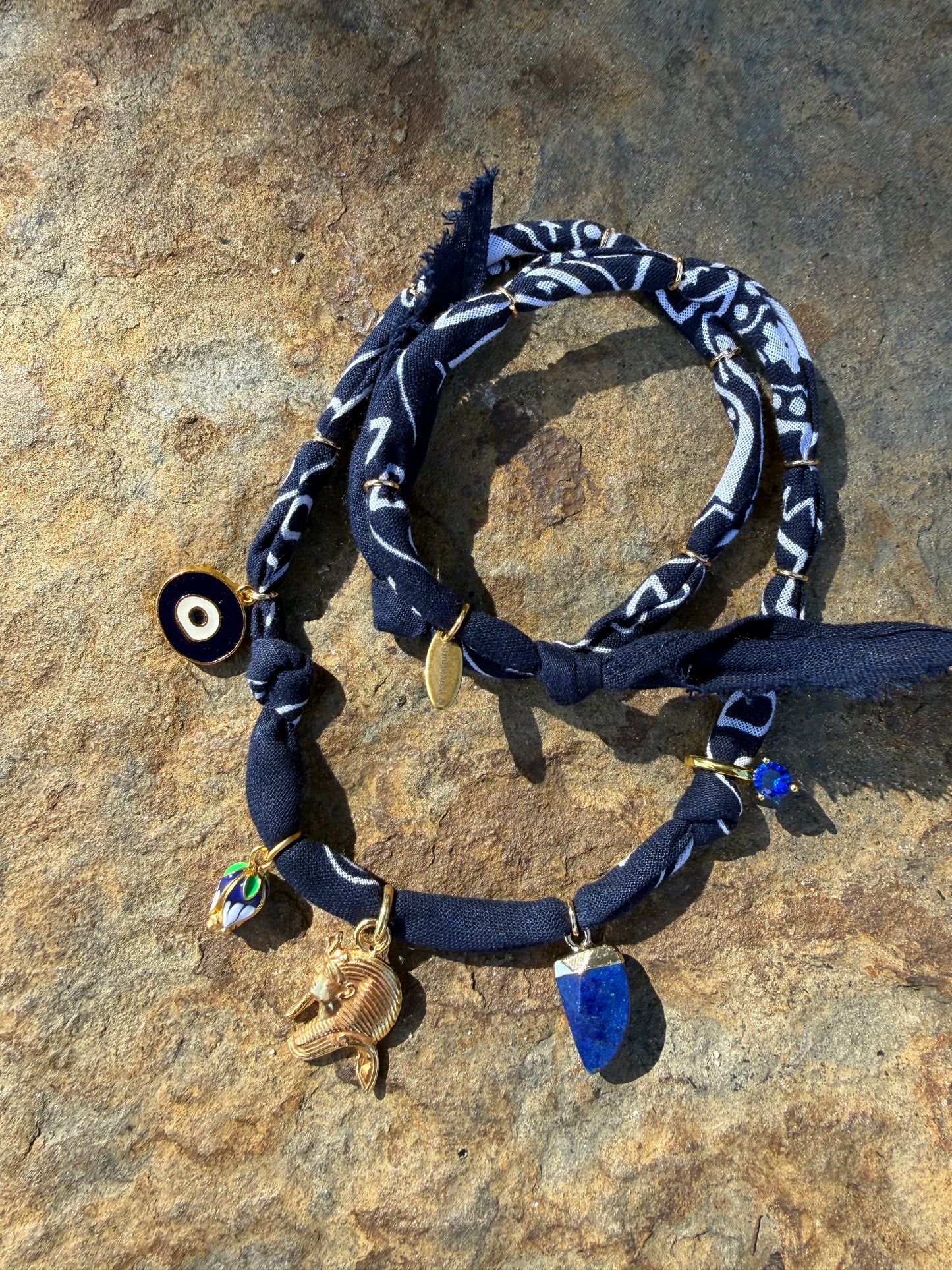 BLUE PHARAOH // Marine Blue Handmade Bandana Necklace