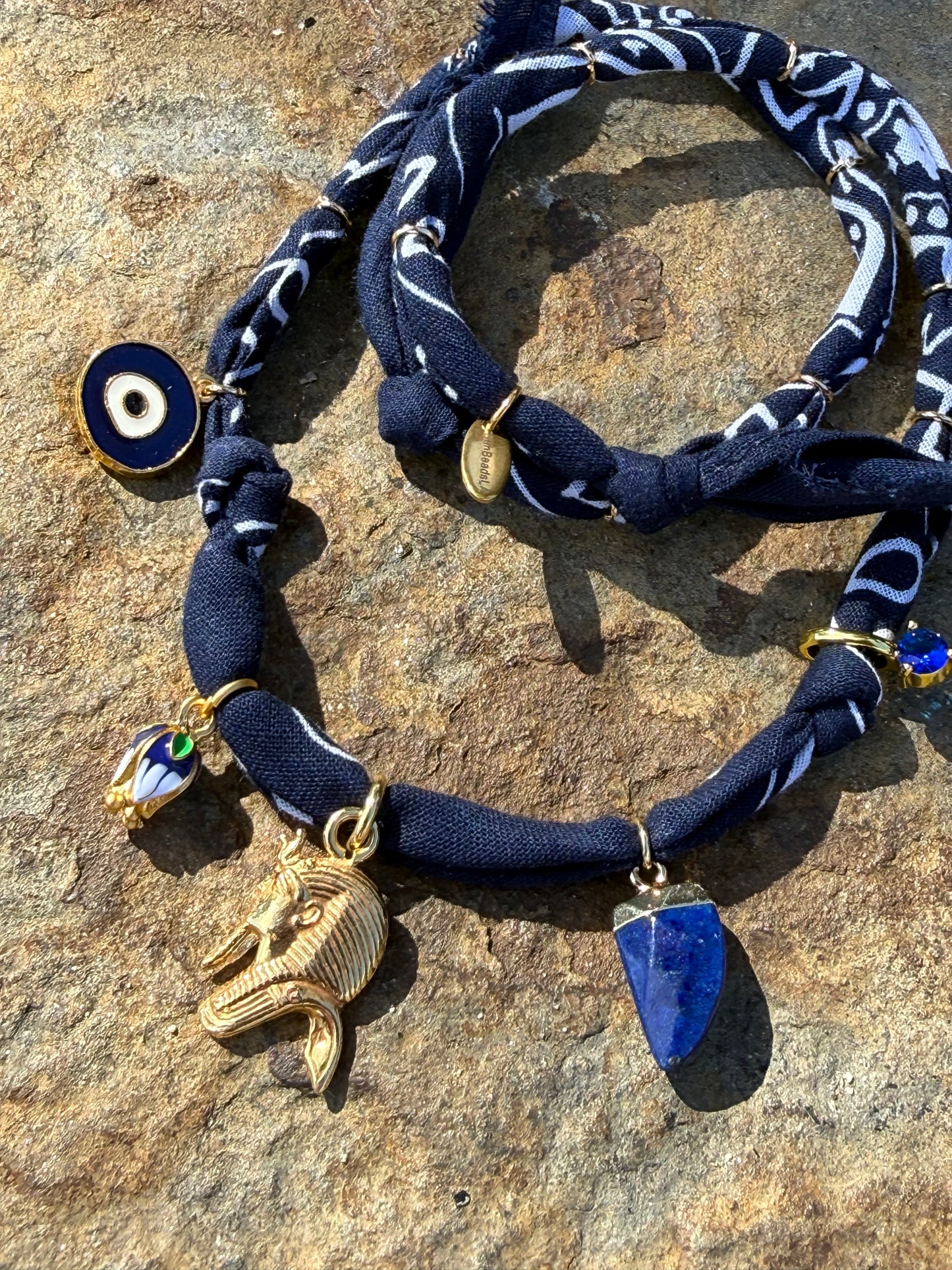BLUE PHARAOH // Marine Blue Handmade Bandana Necklace