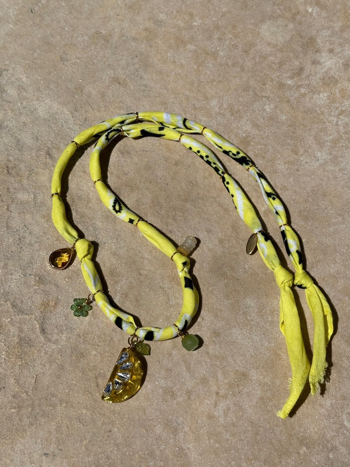LEMON TREE // Lemonade Yellow Handmade Bandana Necklace