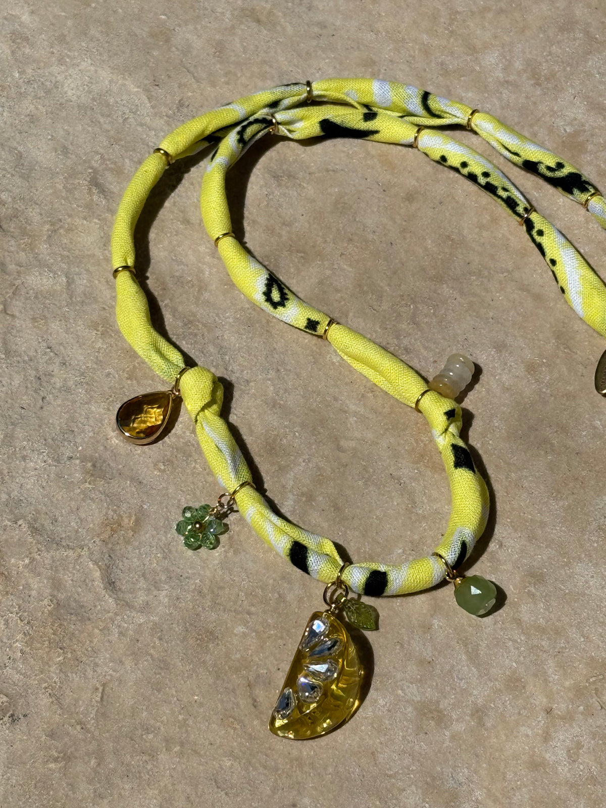 LEMON TREE // Lemonade Yellow Handmade Bandana Necklace