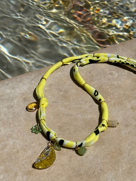 LEMON TREE // Lemonade Yellow Handmade Bandana Necklace
