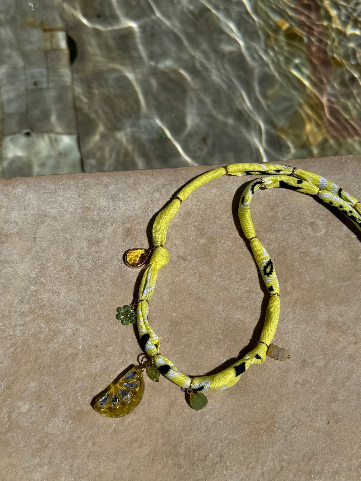 LEMON TREE // Lemonade Yellow Handmade Bandana Necklace