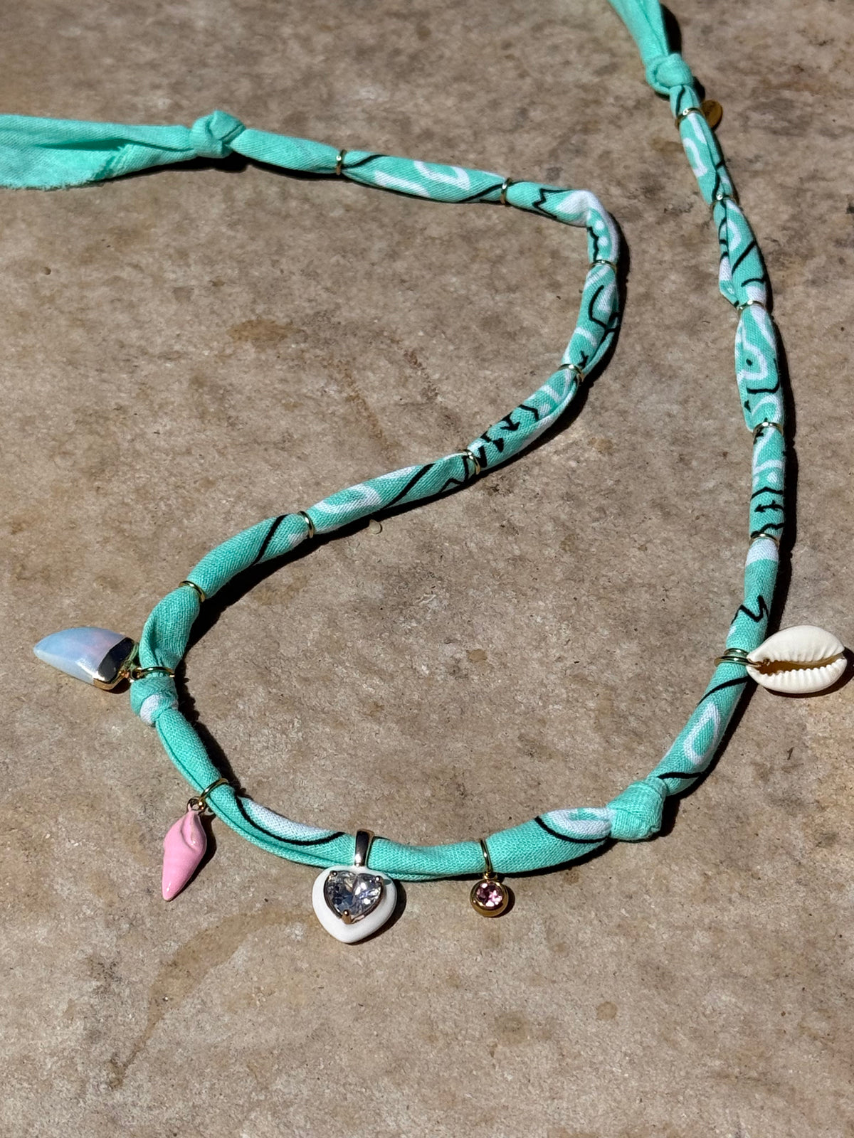 CORAZON // Turquoise Handmade Bandana Necklace