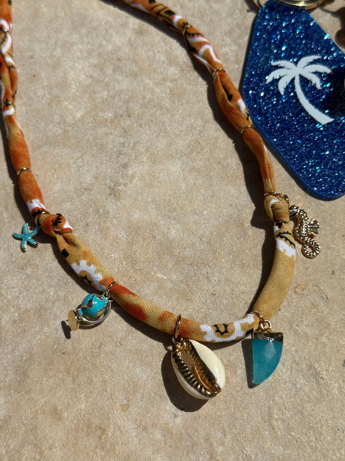 TOUR DU MONDE // Rust Tie Dye Handmade Bandana Necklace
