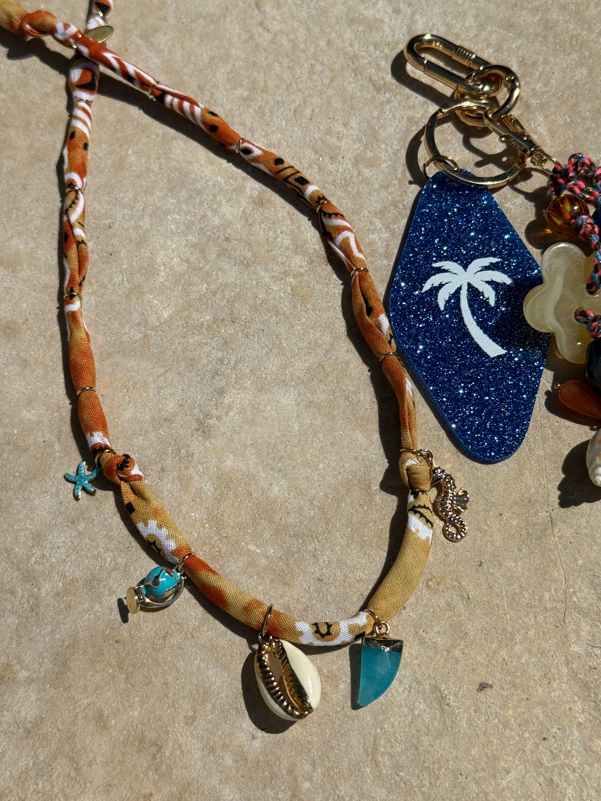 TOUR DU MONDE // Rust Tie Dye Handmade Bandana Necklace