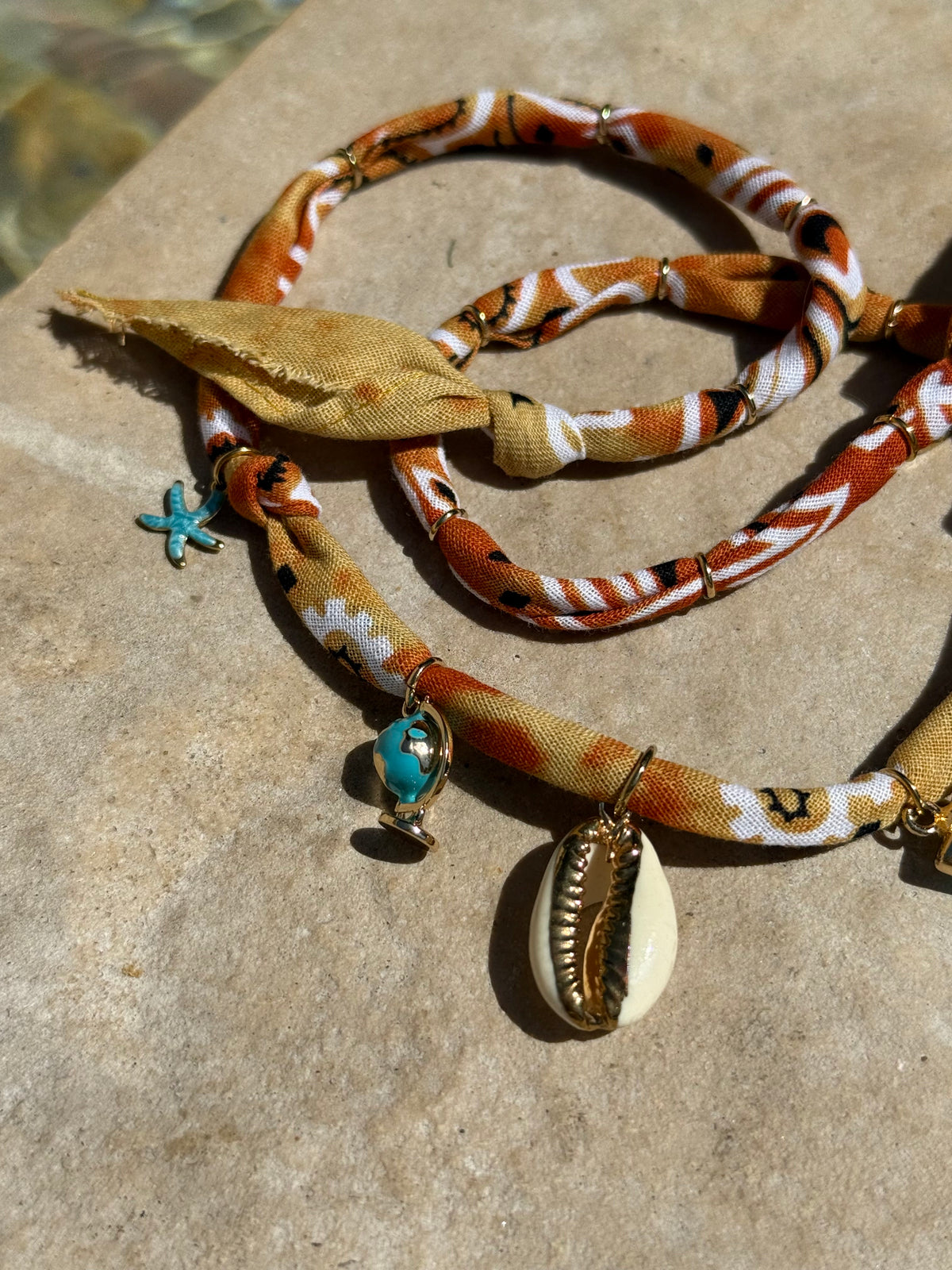TOUR DU MONDE // Rust Tie Dye Handmade Bandana Necklace