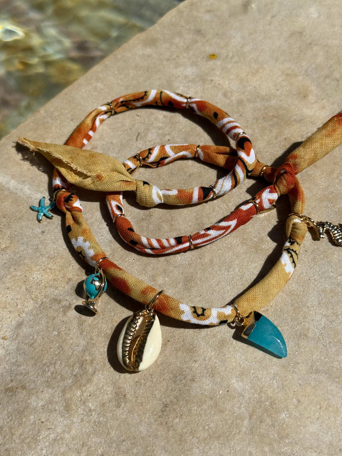 TOUR DU MONDE // Rust Tie Dye Handmade Bandana Necklace