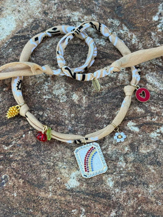 RAINBOW // Sand Color Handmade Bandana Necklace