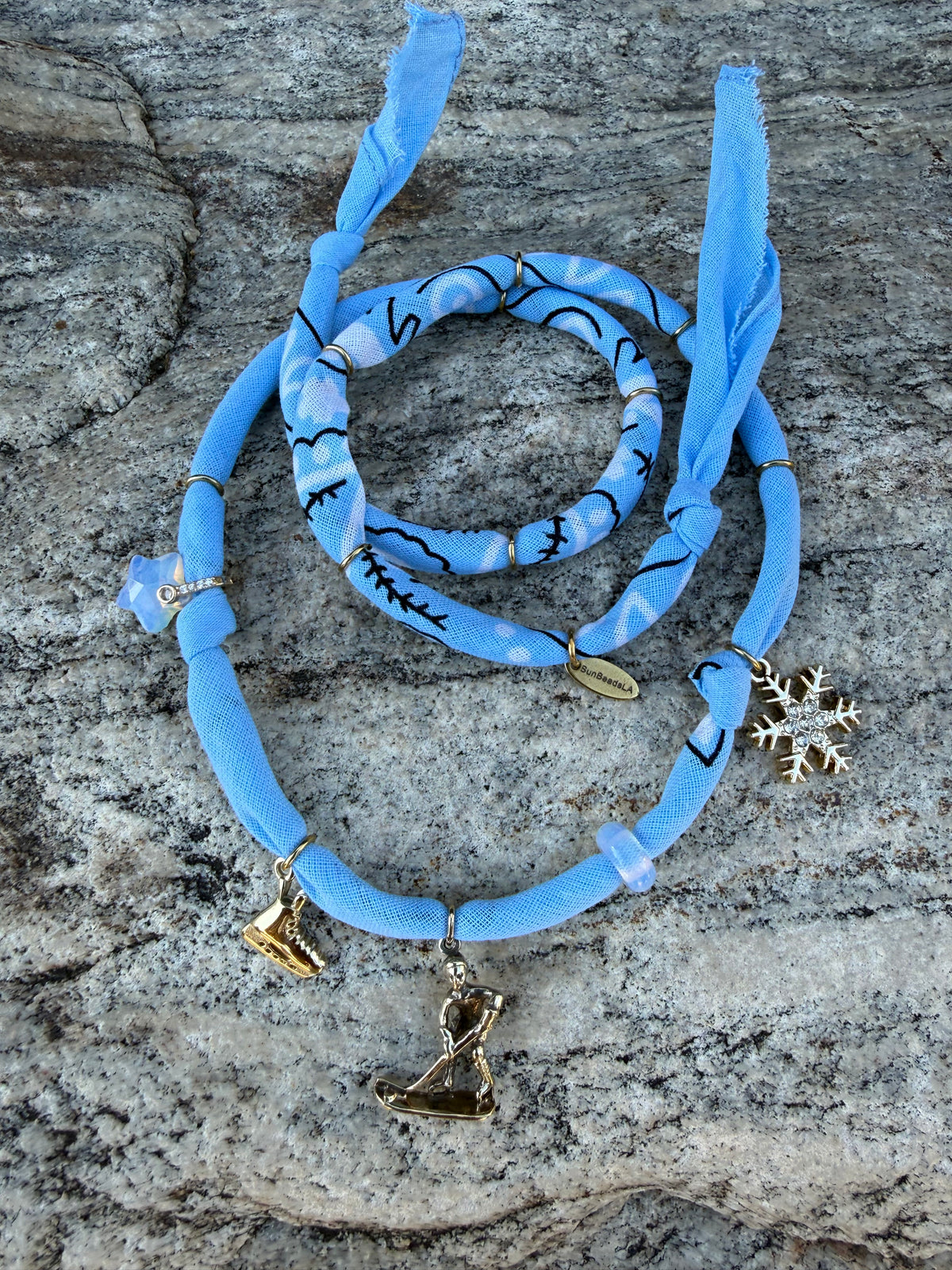 RIVALRY // Baby Blue Color Handmade Bandana Necklace