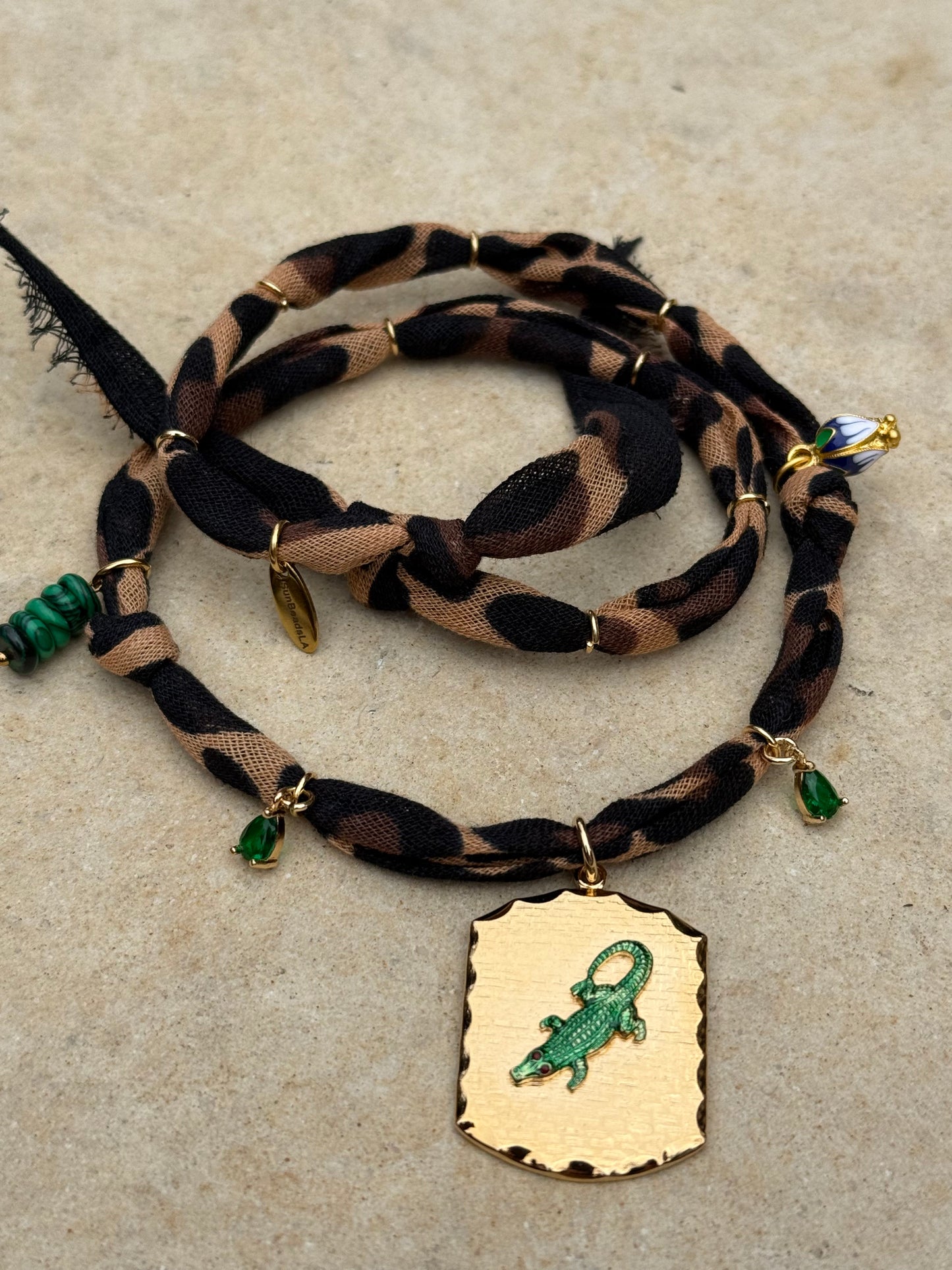 SOBEK // Cheetah Print Handmade Bandana Necklace