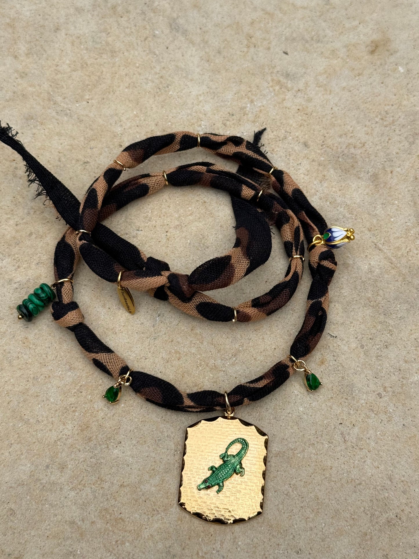 SOBEK // Cheetah Print Handmade Bandana Necklace