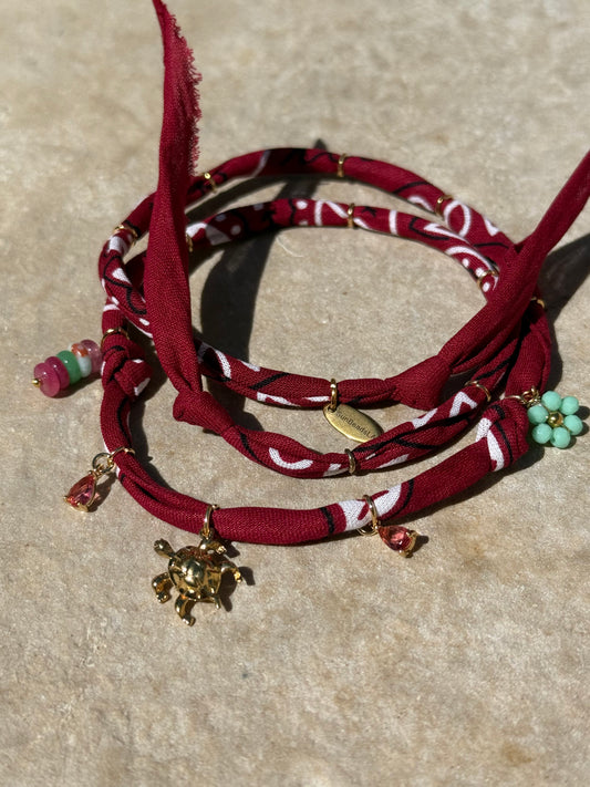 PARADISIO // Burgundy Handmade Bandana Necklace