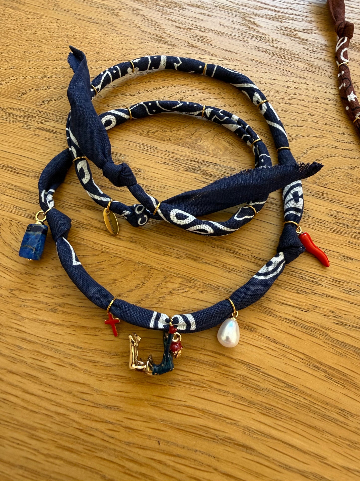 SIMONE BILES // Marine Blue Handmade Bandana Necklace