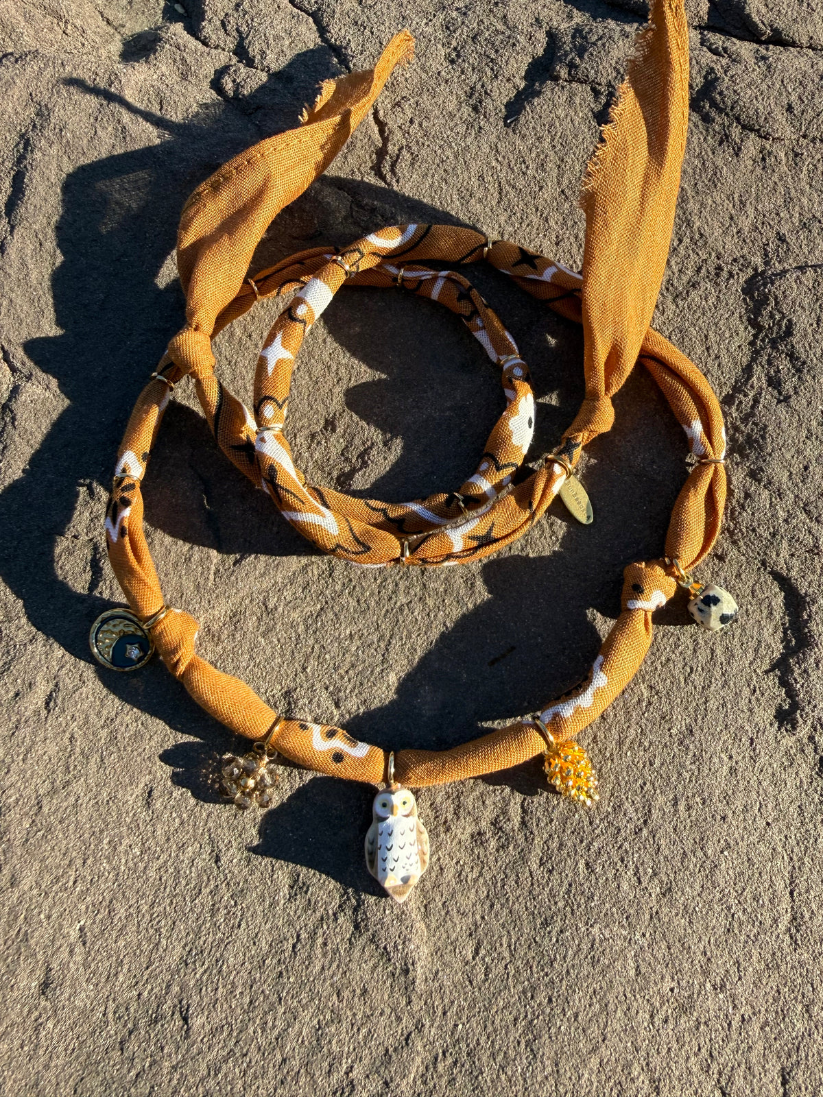 MAMA OWL // Caramel Handmade Bandana Necklace