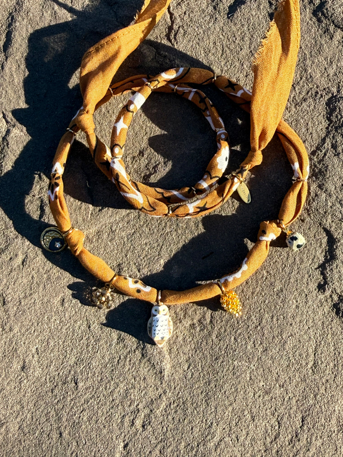 MAMA OWL // Caramel Handmade Bandana Necklace