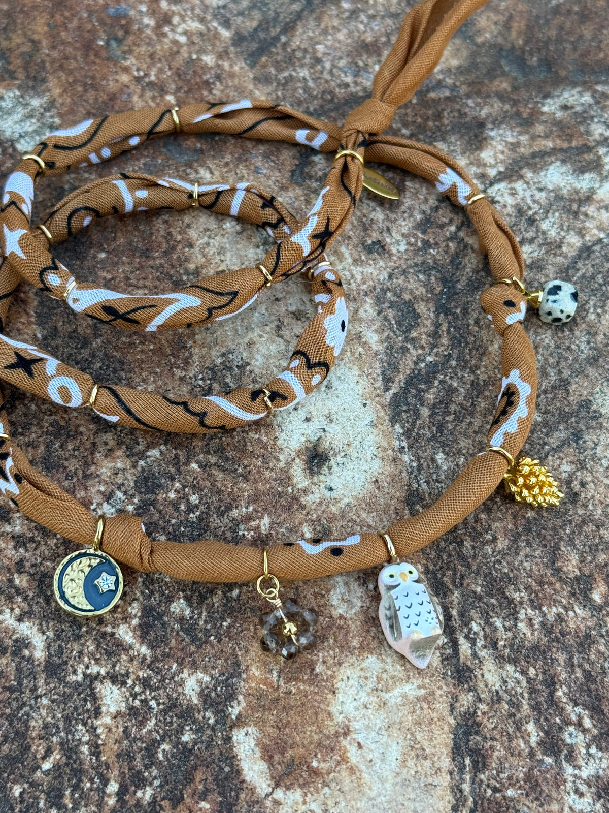 MAMA OWL // Caramel Handmade Bandana Necklace