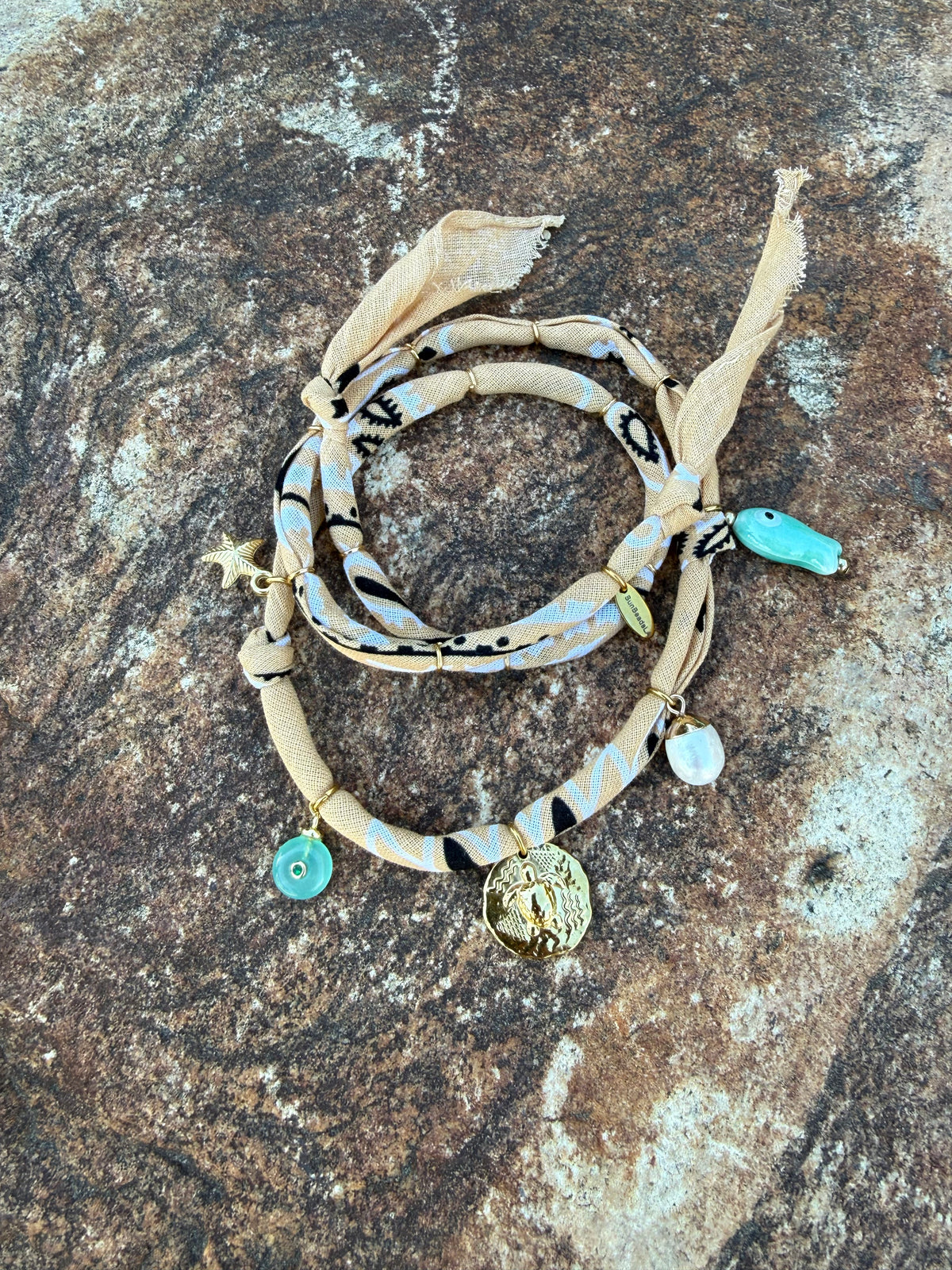 TURTLE // Sand Color Handmade Bandana Necklace